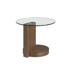 Table D'angle De Noyer Et Verre 2036 ANGEL CERDA -Pas Cher Mobiliora Magasin table basse 14721765