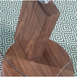 Table D'angle De Noyer Et Verre 2036 ANGEL CERDA -Pas Cher Mobiliora Magasin table basse 14721769