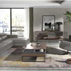 Table D'angle De Noyer Et Verre 2036 ANGEL CERDA -Pas Cher Mobiliora Magasin table basse 14721773