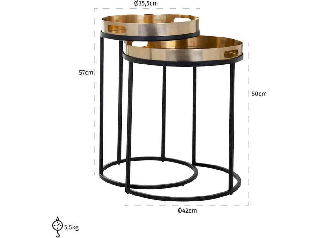 Table Gigognes Lewis Lot De 2 4 Table Gigognes Lewis Lot De 2 – Image 2