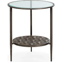 Table D'appoint Métal/Verre -- Doré Antique -Pas Cher Mobiliora Magasin table basse 14908885