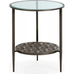 Table D'appoint Métal/Verre -- Doré Antique -Pas Cher Mobiliora Magasin table basse 14908891