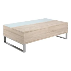 Ela - Table Basse Blanche Plateau Relevable Bois -Pas Cher Mobiliora Magasin table basse 15005785