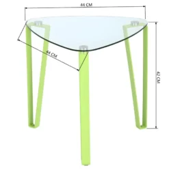 Table D'appoint Style Industriel En Verre Vert URBAN MEUBLE 44*44*42cm -Pas Cher Mobiliora Magasin table basse 15667883