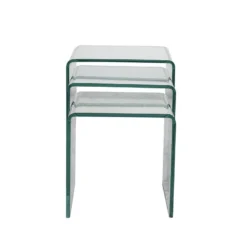 Tables Basses Gigognes MINKA - Verre Courbé -Pas Cher Mobiliora Magasin table basse 15893227