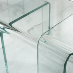 Tables Basses Gigognes MINKA - Verre Courbé -Pas Cher Mobiliora Magasin table basse 15893231