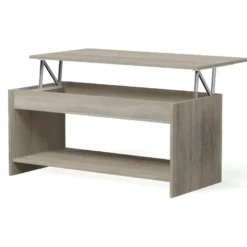 HAPPY Table Basse Transformable Style Contemporain Laminé Chene Sonoma - L 100 X L 50 Cm