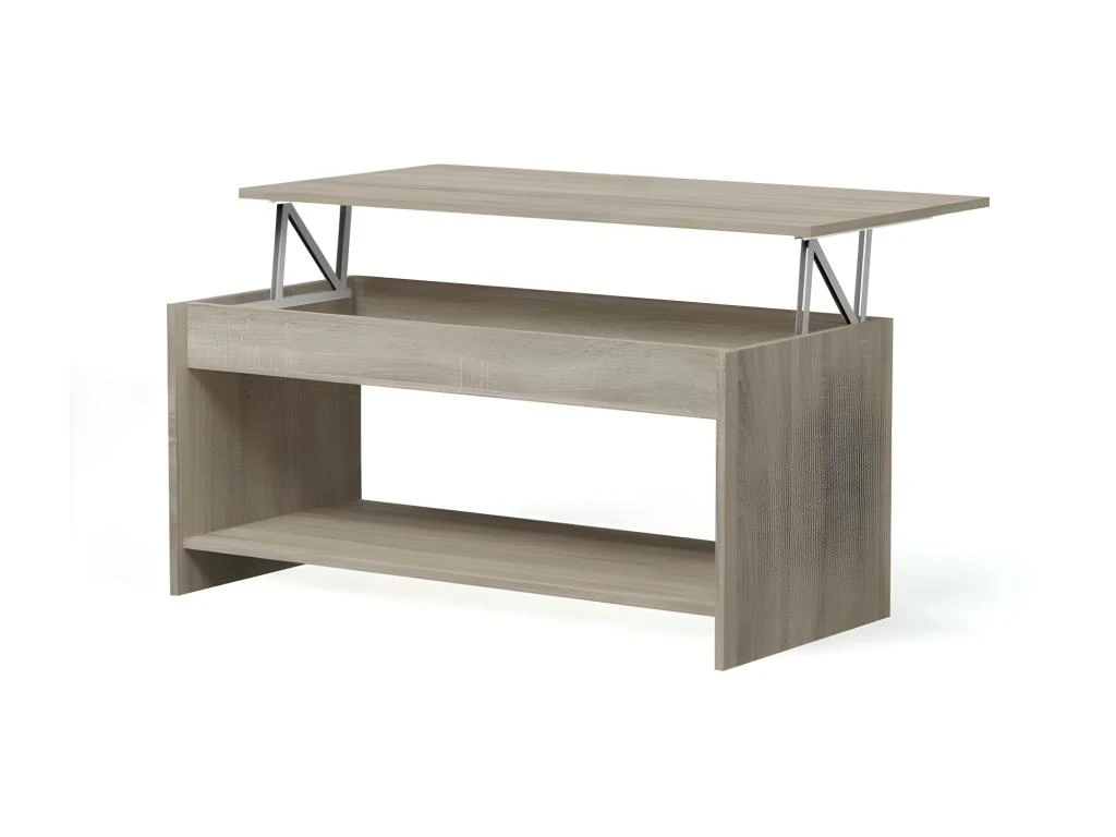 HAPPY Table Basse Transformable Style Contemporain Laminé Chene Sonoma - L 100 X L 50 Cm 3 HAPPY Table Basse Transformable Style Contemporain Laminé Chene Sonoma - L 100 X L 50 Cm