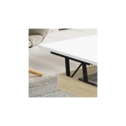 Table Basse Relevable Chêne Blond/Bois Blanc - POPLO -Pas Cher Mobiliora Magasin table basse 15966169