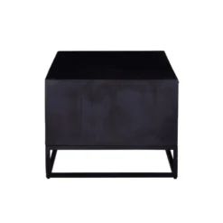 Table Basse Avec 1 Tiroir Et 1 Niche En Bois D'acacia Et Métal - Naturel Foncé Et Noir - ALYONA -Pas Cher Mobiliora Magasin table basse 16581729