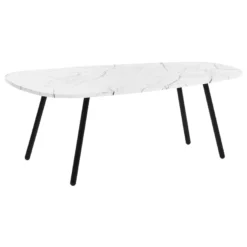 Table Basse Effet Marbre Blanc Et Noir BIDDLE