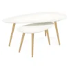 Lot De 2 Tables Gigognes "Rauma" 116cm Blanc -Pas Cher Mobiliora Magasin table basse 16739617