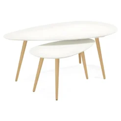 Lot De 2 Tables Gigognes "Rauma" 116cm Blanc