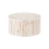 Table Basse Ronde Bois De Teck Blanc Cassé - FORINI