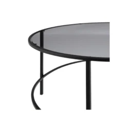 Table Basse Ronde Verre/Métal Noir- EMILIO 11 Table Basse Ronde Verre/Métal Noir- EMILIO -Pas Cher Mobiliora Magasin table basse 17626725