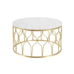 Tables Basses Gigognes Marbre Blanc/Doré - AMILI 10 Tables Basses Gigognes Marbre Blanc/Doré - AMILI -Pas Cher Mobiliora Magasin table basse 17626975