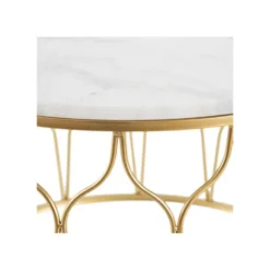 Tables Basses Gigognes Marbre Blanc/Doré - AMILI 11 Tables Basses Gigognes Marbre Blanc/Doré - AMILI -Pas Cher Mobiliora Magasin table basse 17626977