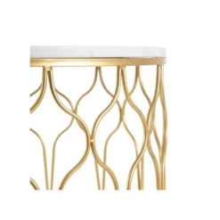 Tables Basses Gigognes Marbre Blanc/Doré - AMILI 12 Tables Basses Gigognes Marbre Blanc/Doré - AMILI -Pas Cher Mobiliora Magasin table basse 17626979