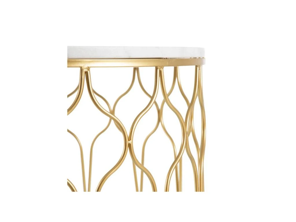 Tables Basses Gigognes Marbre Blanc/Doré - AMILI 7 Tables Basses Gigognes Marbre Blanc/Doré - AMILI – Image 5