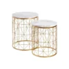 Duo De Tables D'appoint Métal Or/Marbre N°3 - GOLDY