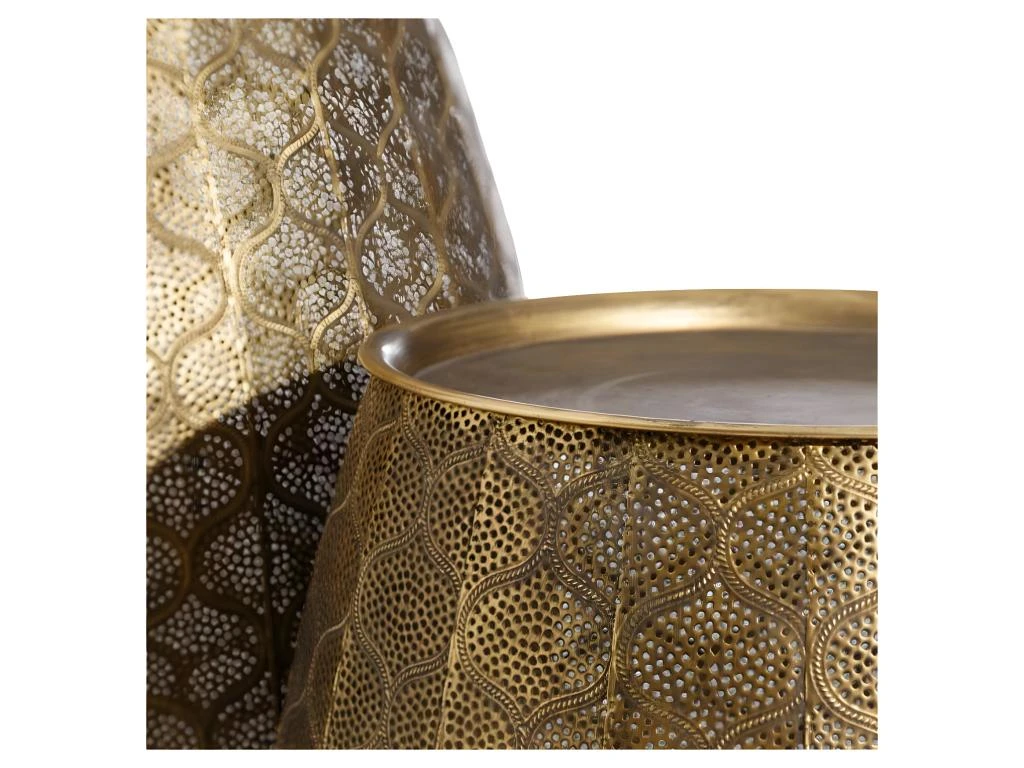 Duo De Tables D'appoint Ronde Doré Métal - ZOSTA 7 Duo De Tables D'appoint Ronde Doré Métal - ZOSTA – Image 5