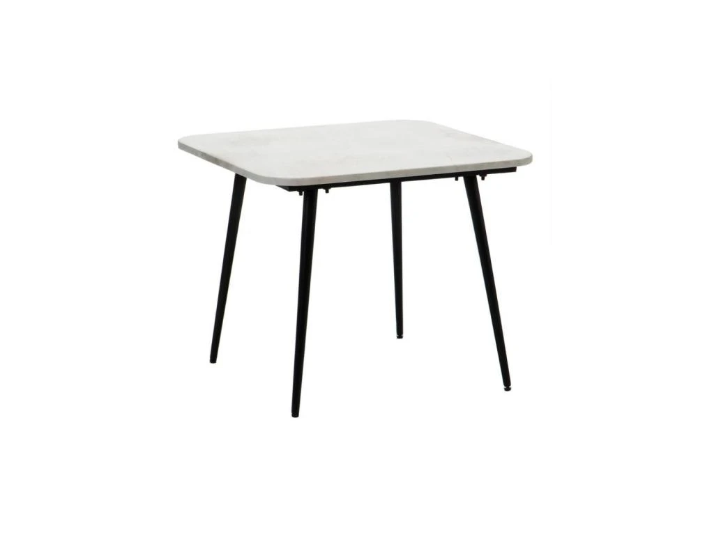 Table D'appoint Marbre Blanc/Métal Noir - PINOT 3 Table D'appoint Marbre Blanc/Métal Noir - PINOT
