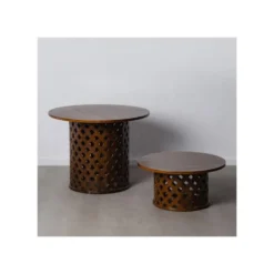 Table Basse Ronde Bois/Marron- TIMY -Pas Cher Mobiliora Magasin table basse 17636123