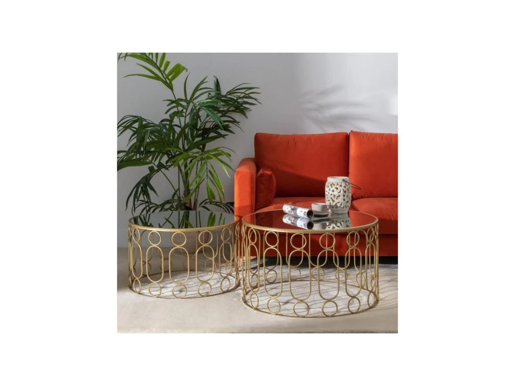 Tables Basses Rondes Métal/Or - VALERY N°2 4 Tables Basses Rondes Métal/Or - VALERY N°2 – Image 2