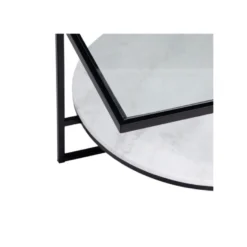 Table Basse Carrée Marbre/Verre/Blanc - DONNA -Pas Cher Mobiliora Magasin table basse 17636159