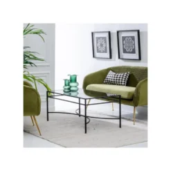 Table Basse Rectangulaire Verre/Métal Noir- EMILIO 10 Table Basse Rectangulaire Verre/Métal Noir- EMILIO -Pas Cher Mobiliora Magasin table basse 17636243