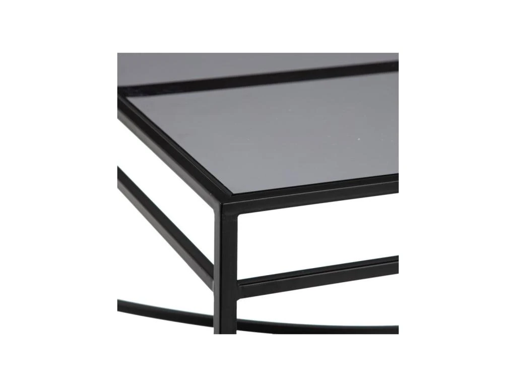 Table Basse Rectangulaire Verre/Métal Noir- EMILIO 6 Table Basse Rectangulaire Verre/Métal Noir- EMILIO – Image 4