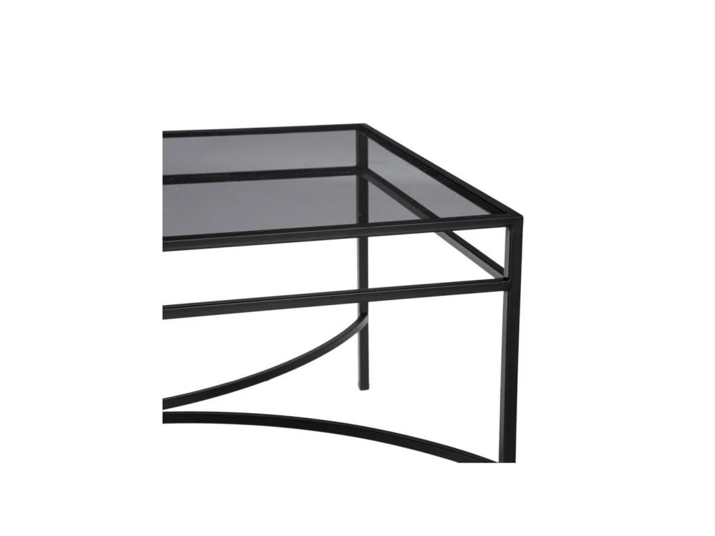 Table Basse Rectangulaire Verre/Métal Noir- EMILIO 7 Table Basse Rectangulaire Verre/Métal Noir- EMILIO – Image 5