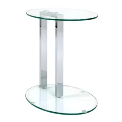 Table D'Appoint Ovale "Antilles" 50cm Transparent