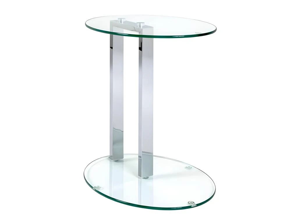 Table D'Appoint Ovale "Antilles" 50cm Transparent 3 Table D'Appoint Ovale "Antilles" 50cm Transparent