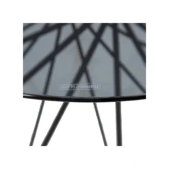 Table Basse Ronde Métal Noir/Verre - ANITA -Pas Cher Mobiliora Magasin table basse 17786595