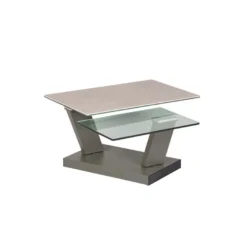 Table Basse Articulée Rectangulaire Acier/Verre/Céramique - VERRO -Pas Cher Mobiliora Magasin table basse 17786619