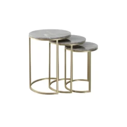 Lot De 3 Tables D'Appoint Design "Tria" 65cm Gris -Pas Cher Mobiliora Magasin table basse 18015517