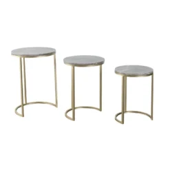 Lot De 3 Tables D'Appoint Design "Tria" 65cm Gris -Pas Cher Mobiliora Magasin table basse 18015521