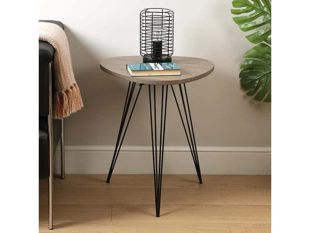 Table D'appoint Seatle, 60 X 50 X 50 Cm, Bois Et Métal, Marron Et Noir 4 Table D'appoint Seatle, 60 X 50 X 50 Cm, Bois Et Métal, Marron Et Noir – Image 2