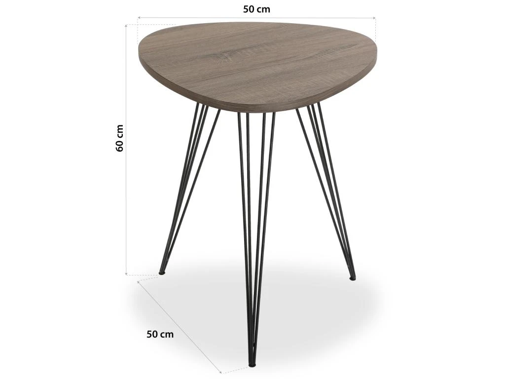 Table D'appoint Seatle, 60 X 50 X 50 Cm, Bois Et Métal, Marron Et Noir 8 Table D'appoint Seatle, 60 X 50 X 50 Cm, Bois Et Métal, Marron Et Noir – Image 6