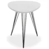 Table D'appoint Seatle, 60 X 50 X 50 Cm, Bois Et Métal, Noir Et Blanc -Pas Cher Mobiliora Magasin table basse 18047595