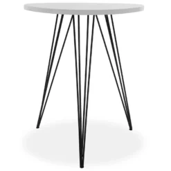 Table D'appoint Seatle, 60 X 50 X 50 Cm, Bois Et Métal, Noir Et Blanc -Pas Cher Mobiliora Magasin table basse 18047599