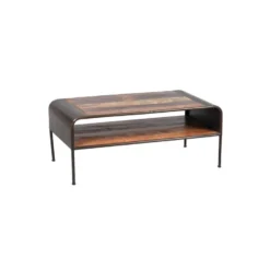 Table Basse Rectangulaire Acier/Bois Recyclé - CHALERSTON