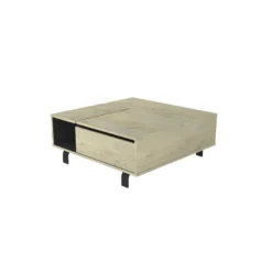 Table Basse Carrée Relevable Chêne Clair/Noir Mat - FOREST 10 Table Basse Carrée Relevable Chêne Clair/Noir Mat - FOREST -Pas Cher Mobiliora Magasin table basse 18273483