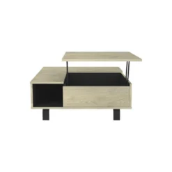 Table Basse Carrée Relevable Chêne Clair/Noir Mat - FOREST 11 Table Basse Carrée Relevable Chêne Clair/Noir Mat - FOREST -Pas Cher Mobiliora Magasin table basse 18273485