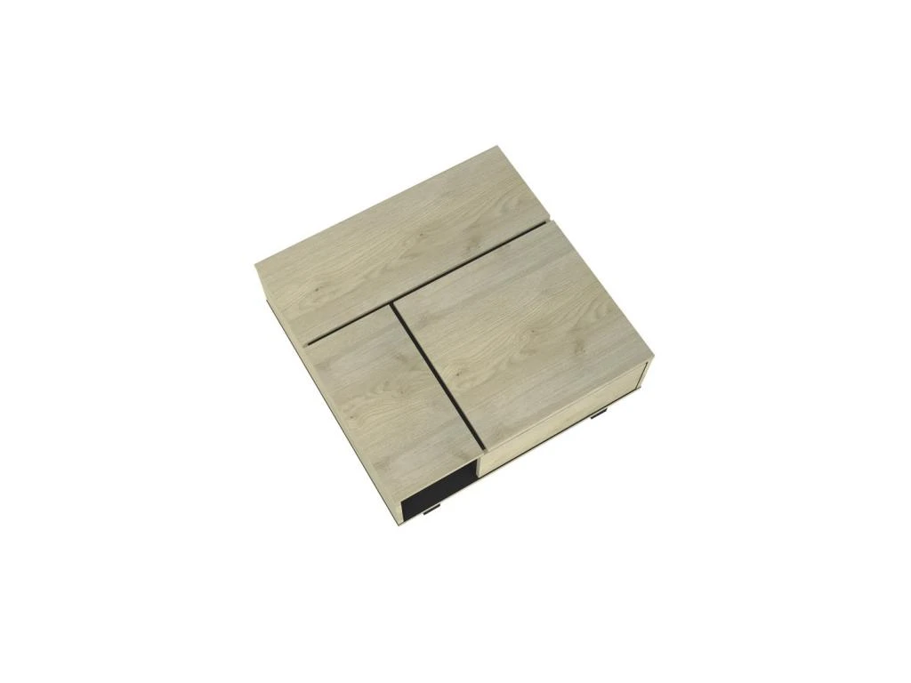 Table Basse Carrée Relevable Chêne Clair/Noir Mat - FOREST 7 Table Basse Carrée Relevable Chêne Clair/Noir Mat - FOREST – Image 5