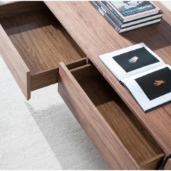 Table Basse En Bois De Noyer Et Verre 2050 ANGEL CERDA -Pas Cher Mobiliora Magasin table basse 18428409