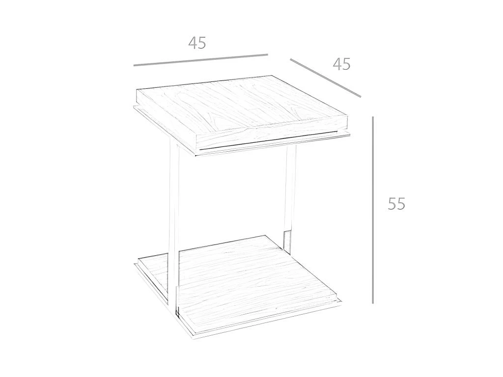 Table D'angle De Noyer Et Acier 2038 ANGEL CERDA 7 Table D'angle De Noyer Et Acier 2038 ANGEL CERDA – Image 5