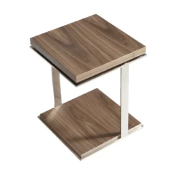 Table D'angle De Noyer Et Acier 2038 ANGEL CERDA 18 Table D'angle De Noyer Et Acier 2038 ANGEL CERDA -Pas Cher Mobiliora Magasin table basse 18436365