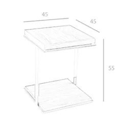Table D'angle De Noyer Et Acier 2038 ANGEL CERDA 20 Table D'angle De Noyer Et Acier 2038 ANGEL CERDA -Pas Cher Mobiliora Magasin table basse 18436369